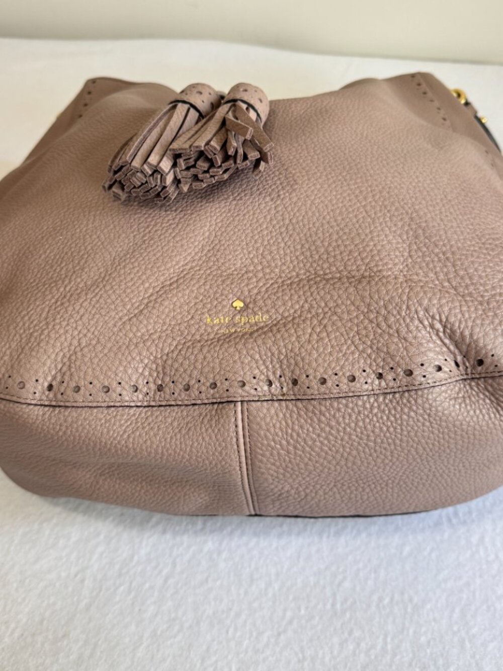 KATE SPADE New York NWOT Mauve James Street Mason Tassel Hobo Shoulder Bag - Picture 7 of 16